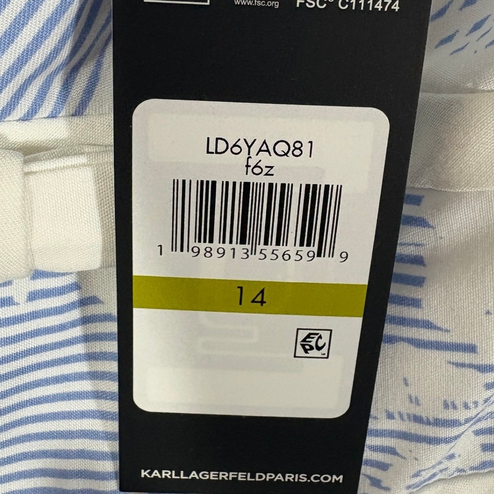Karl Lagerfeld Paris Floral Burnout Cotton Midi Dress Blue White LD6YAQ81 14 - Picture 6 of 9